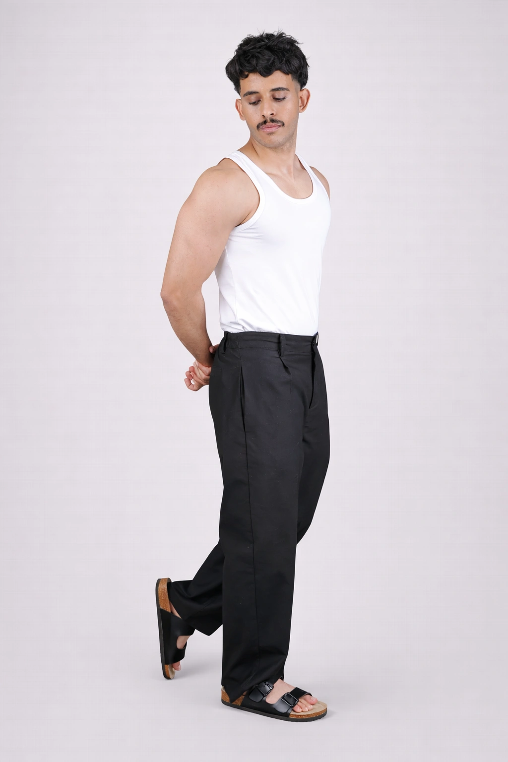 HAIF ELASTIC WAIST PANTS