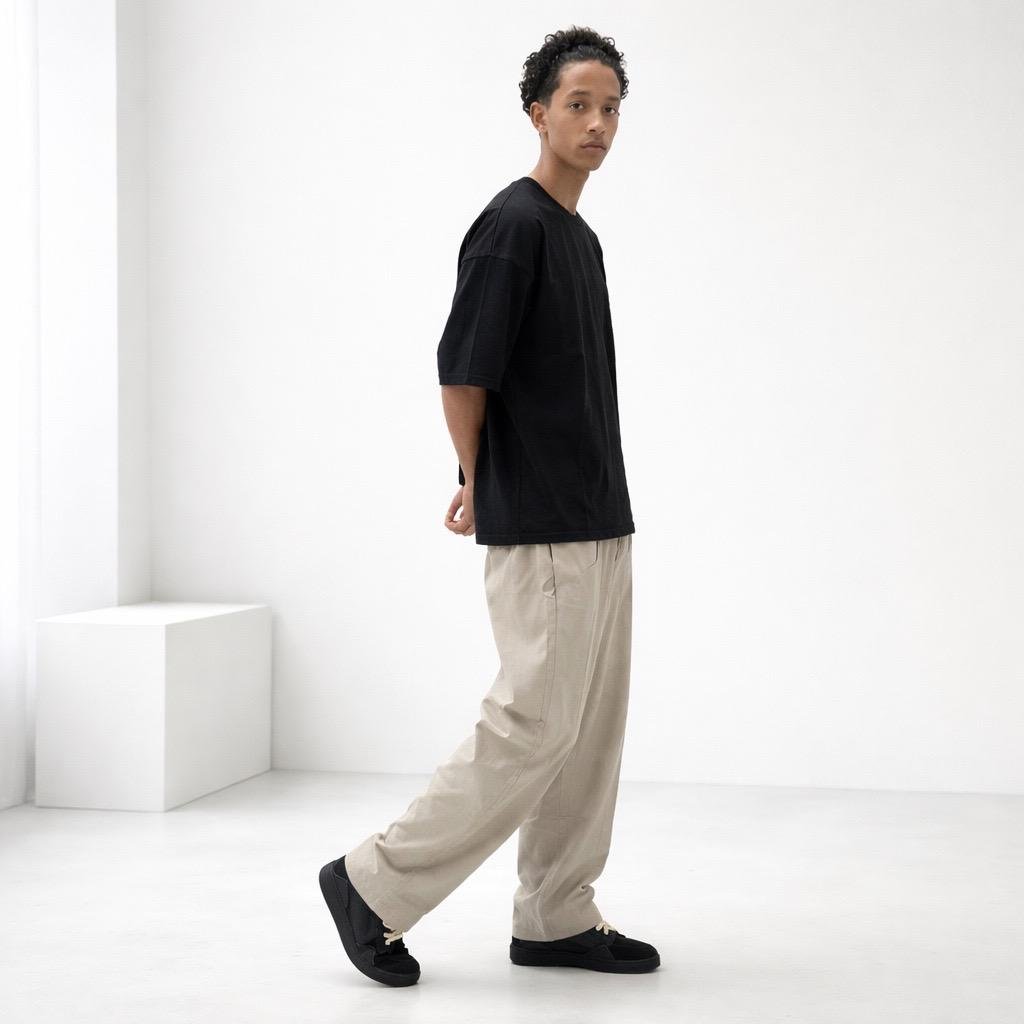 HAIF ELASTIC WAIST PANTS